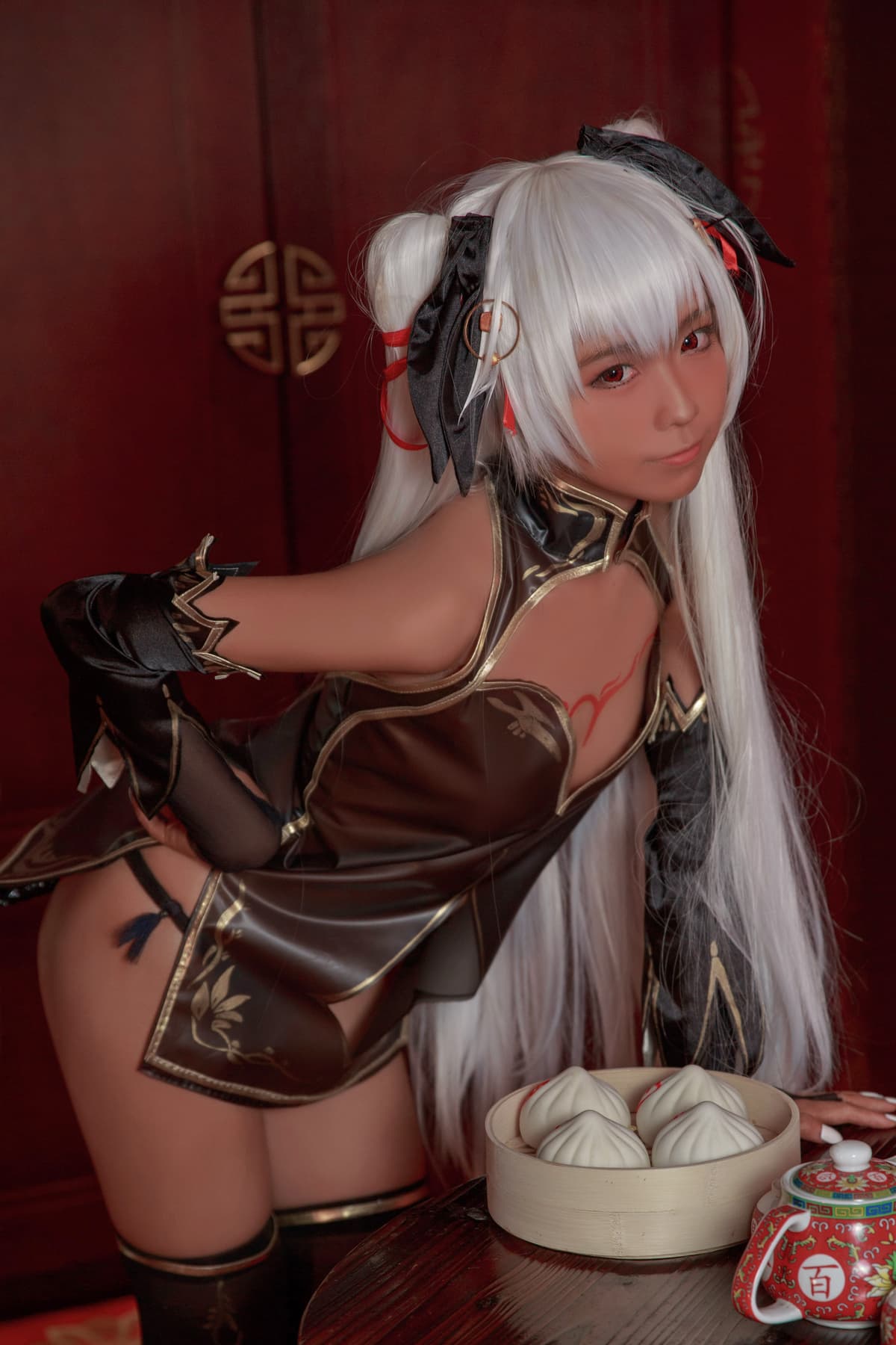 NO.024 褐色旗袍娘 – [G44不会受伤] - 柒美图