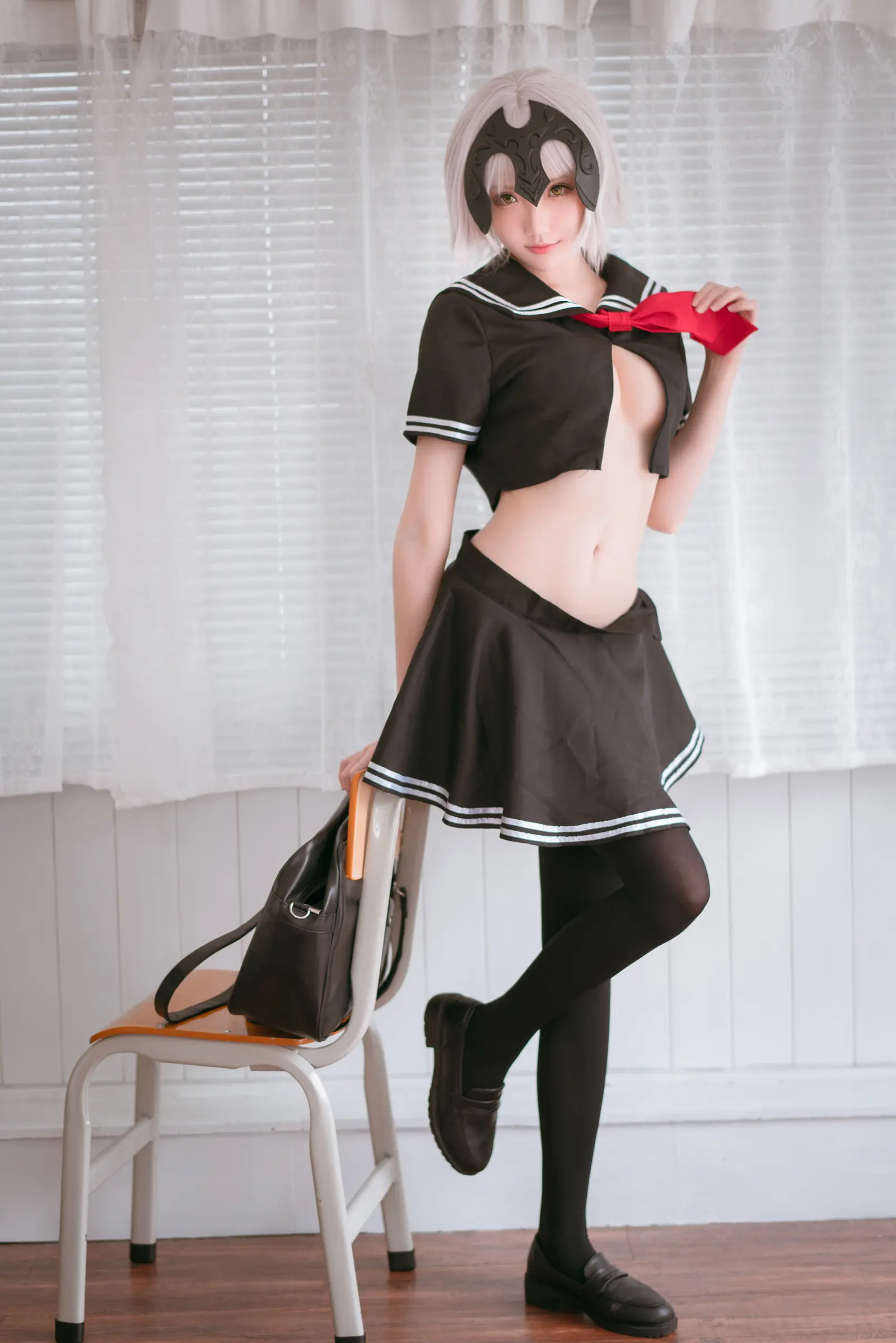 NO.009 黑贞德 校服 – [瓜希酱] - 柒美图