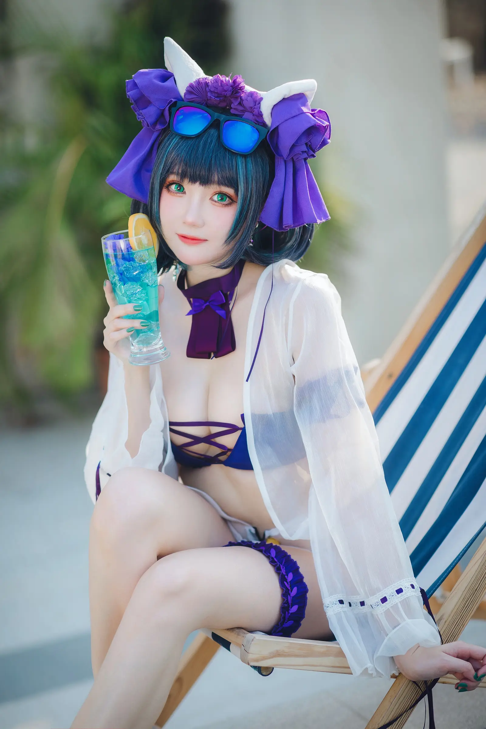 NO.075 柴郡泳装 – [瓜希酱] - 柒美图
