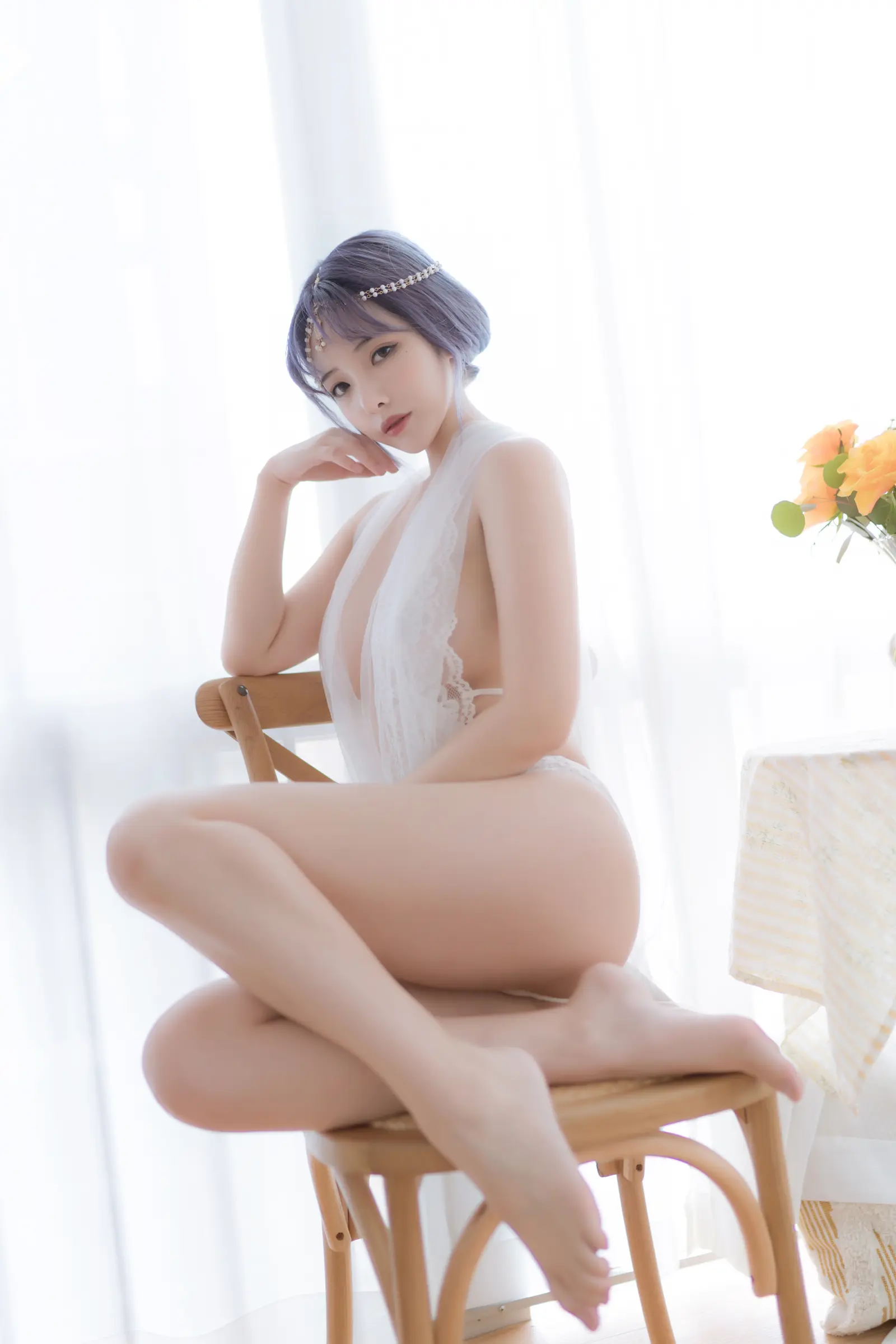 NO.084白色希腊 – [雯妹不讲道理] - 柒美图